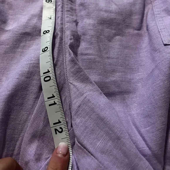 J Crew Linen Shorts Lavender Purple Drawstring NWT Pockets Women’s Size XXL - Picture 7 of 8